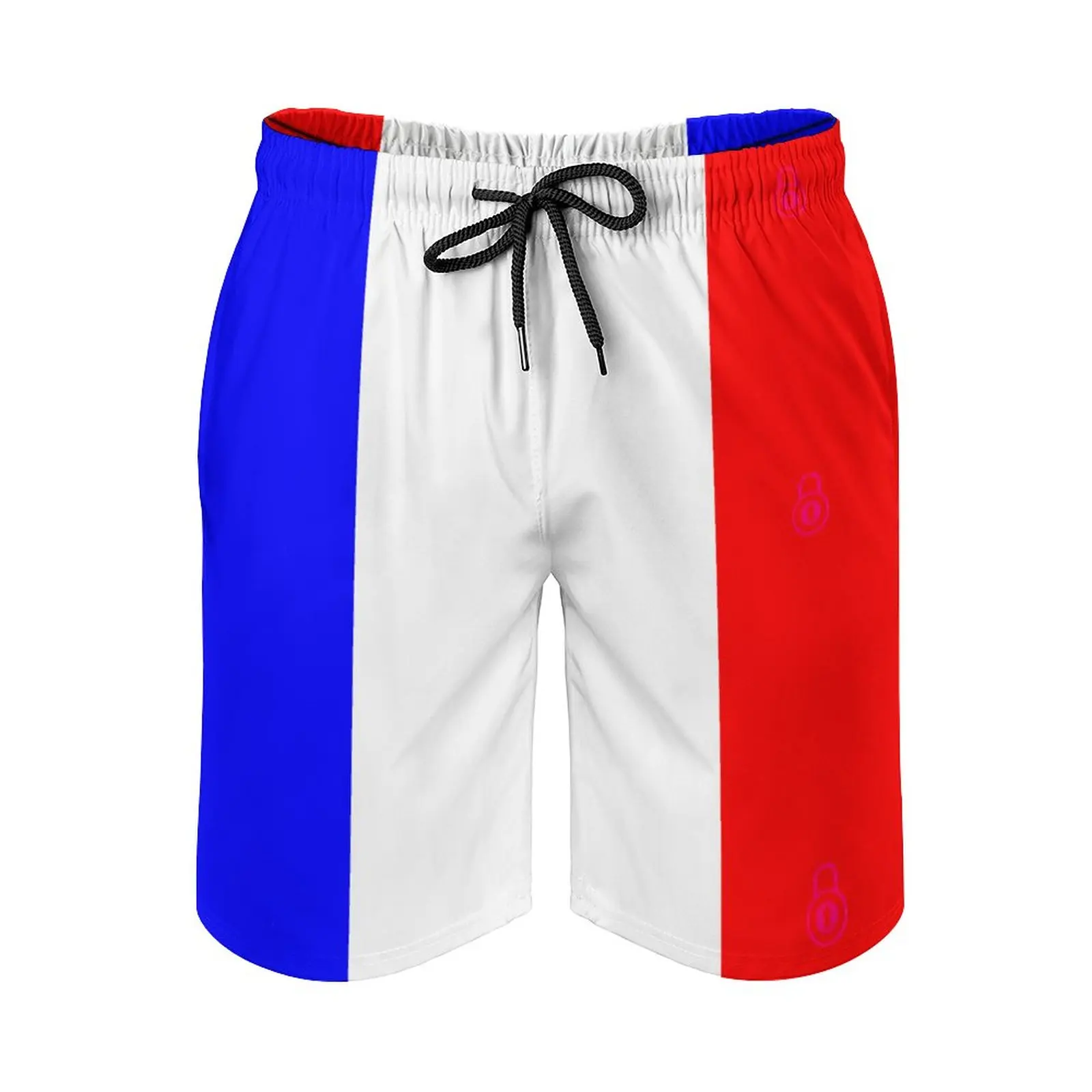 

Anime Men's Beach Shorts France Flag Flag Of France Loose Elastic Causal Premium Male Shorts Loose Adjustable Drawcord Breathabl