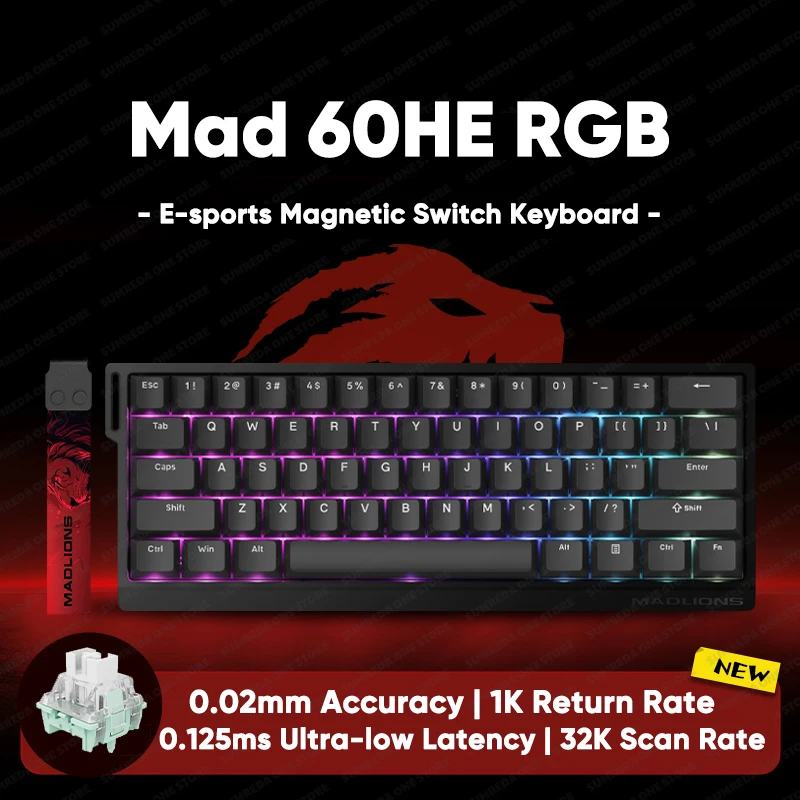 MAD60HE RGB Akko パン風 カスタム品 最終値下げ Amazon | MADLIONS ゲーミングキーボード MAD60HE 磁気ホール