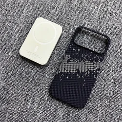 Sleek Carbon Fibre Pattern Frameless Phone Case with Wireless Charging Capability - iPhone 12 Pro Max (YR - K)