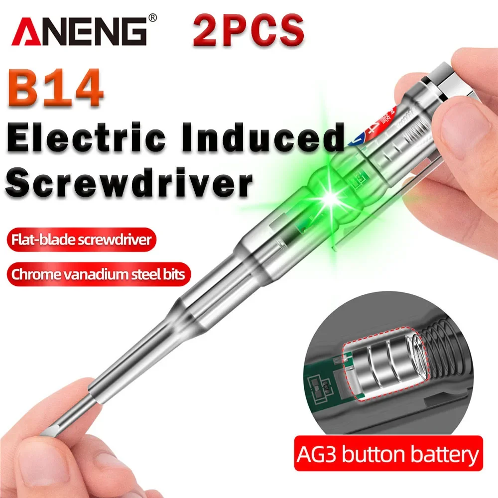 ANENG B14 1/2PCS 범용 24-250V 테스터 전기 유도식 전기 드라이버 (표시등, 소리 및 조명 알람 펜 포함)