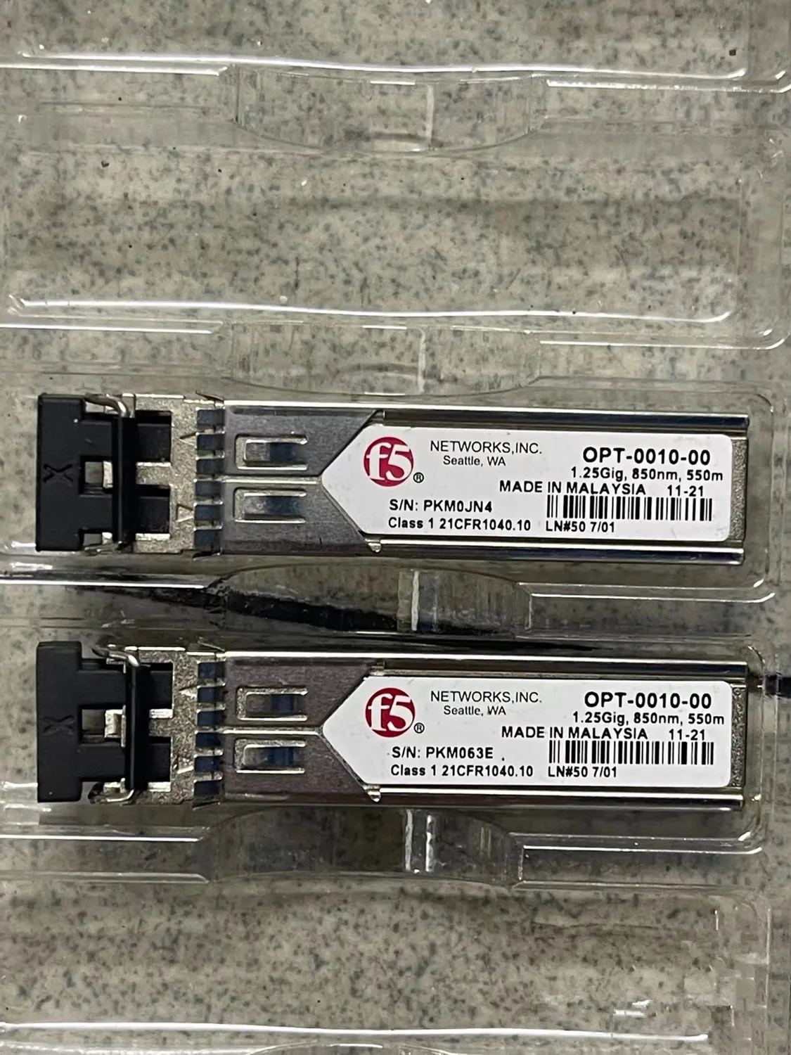 F5 1.25G SFP fiber/OPT-0010-00/1.25Gig,850nm,550m/NETWORKS sfp fiber switch transceiver acd sfp sx05 sfp 1000base sx lc mm 850nm ddm 550m