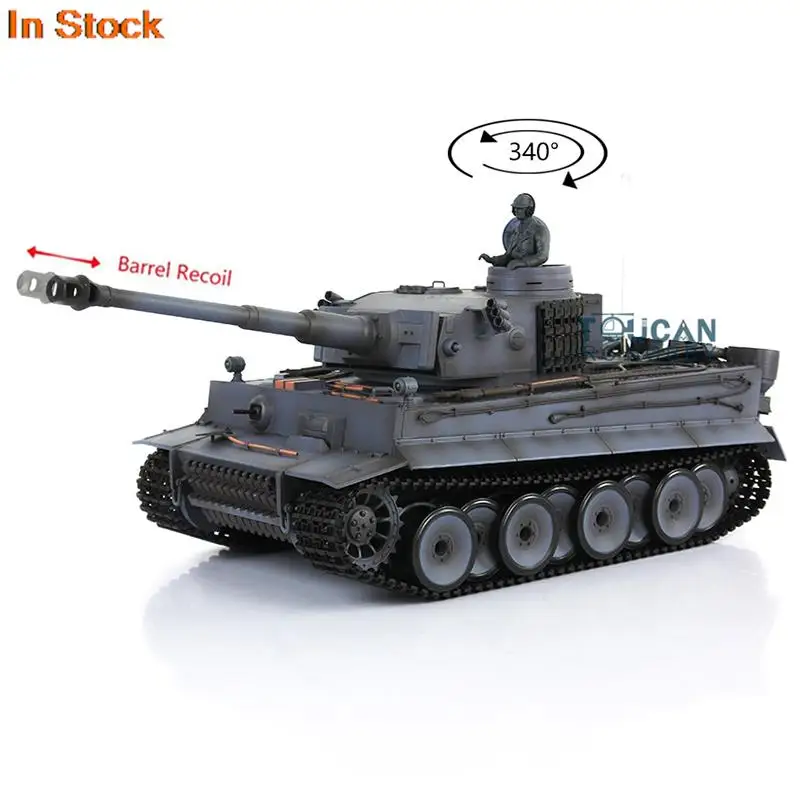 Toys Gifts 1/16 HENG LONG 7.0 Plastic German Tiger I RC Tank 3818 Barrel Recoil Track Idler Smoke Unit Speaker Radio TH17247 2