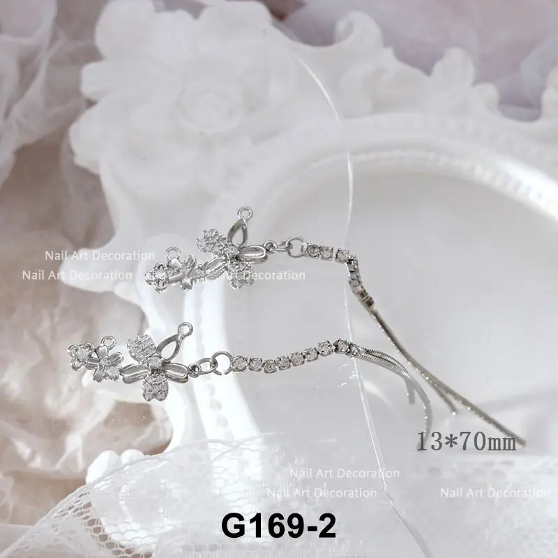 10 teile/los Rose Einhorn Wolke Engel Quaste Kette Zirkon Kristalle Nail Art Schmuck Dekorationen Nägel Zubehör Charms Lieferungen – Detail 20