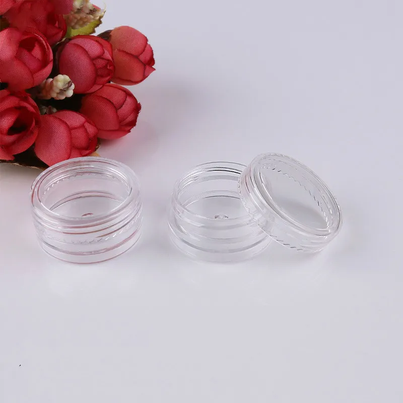 Cosmetic Container 10PCS Cosmetics Jar Box Makeup Cream Nail Art Cosmetic Bead Storage Pot Container Round Bottle Portable Plastic Transparent Case