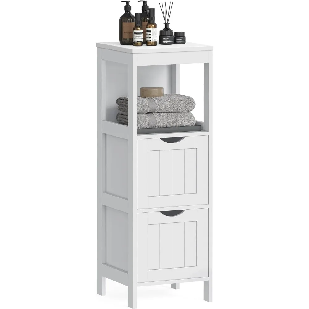 

Bathroom Floor Cabinet, Bathroom Storage Organizer Rack Stand, Multifunctional Corner Unit, 2 Drawers,