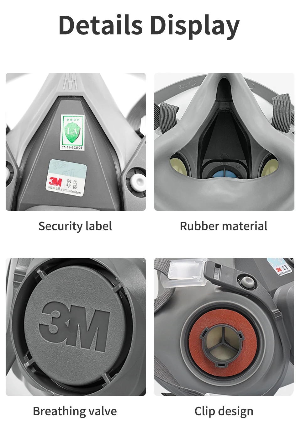 3M 6200 Gas Mask for Spray Paint Decoration Chemical Dust Mask Body Protect Toxic Steam Filter Respirator Reusable Half Mask