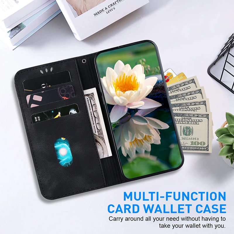 Genuine Leather Phone Wallet Case with Lanyard Attachment