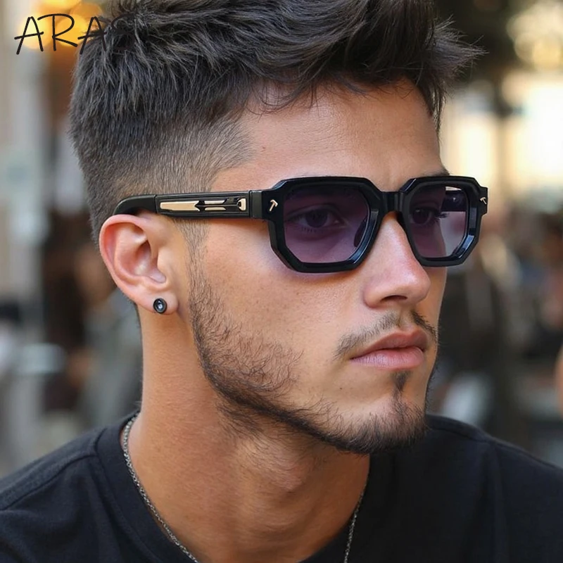 Gafas de Sol Polarizadas Cuadradas para Hombre 2026, Marca de Lujo, Gafas de Sol Rectangulares Vintage, Gafas Clásicas para Conducir, Protección UV400