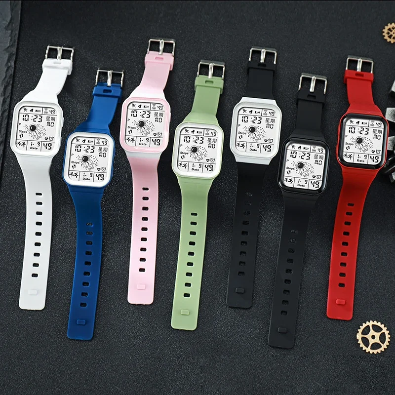 Sports Watch for Women Waterproof Multifunction Electronic Sport Watch Silicone Strap LED Digital Wristwatch Clock for Ladies