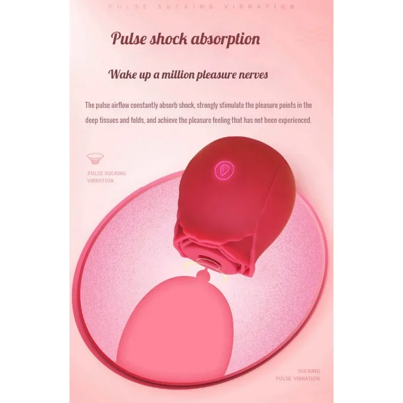 Women Rose Vagina Sucking Vibrator G-spot Pussy Nipple Sucker Oral Licking Clitoris Stimulation Powerful Sex Toys for Couples 6