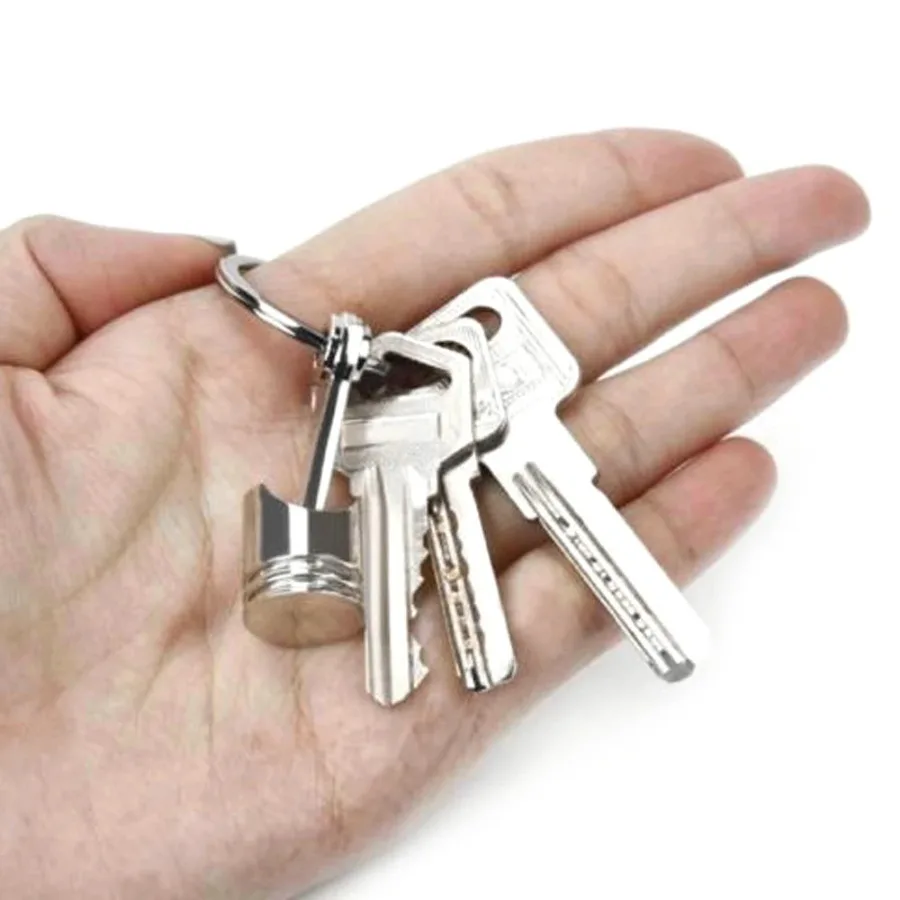 

Car Metal Piston Model Keyring Keyfob Key Creative Engine Piston Style Keychain Key Ring Pendant KeyChain Decor Car Accessories