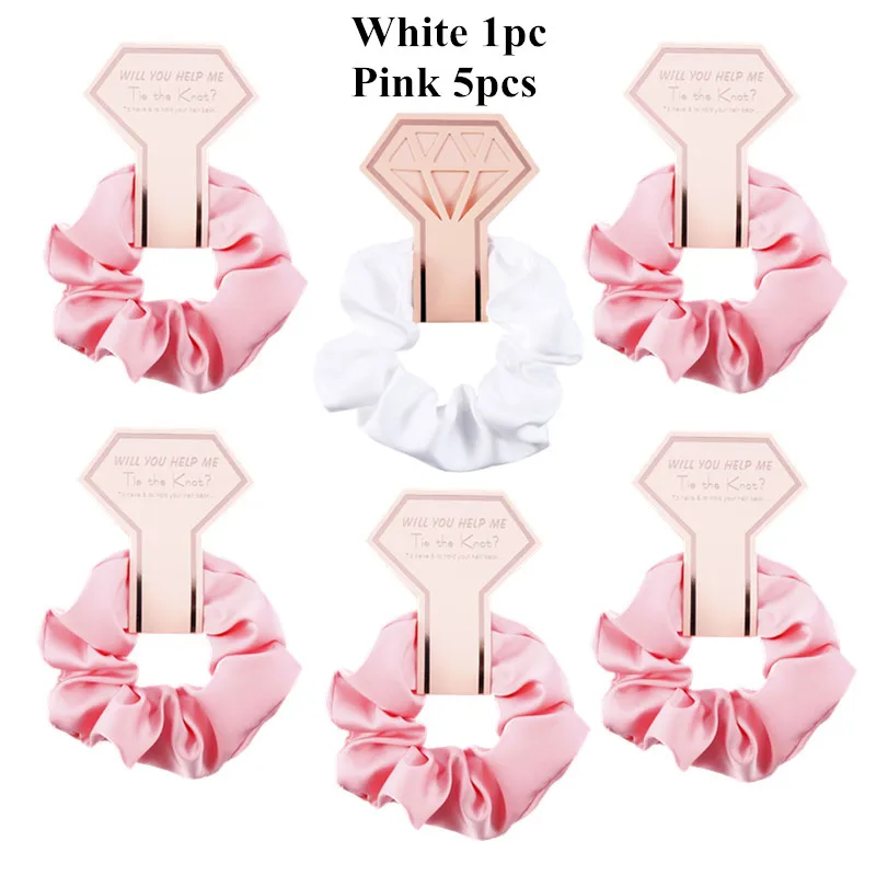 6/1pcs Bridesmaid Gift Hair Band Ties Wedding Bridal Shower Team Bride to be Decoration Favors Bachelorette Hen Party Supplies