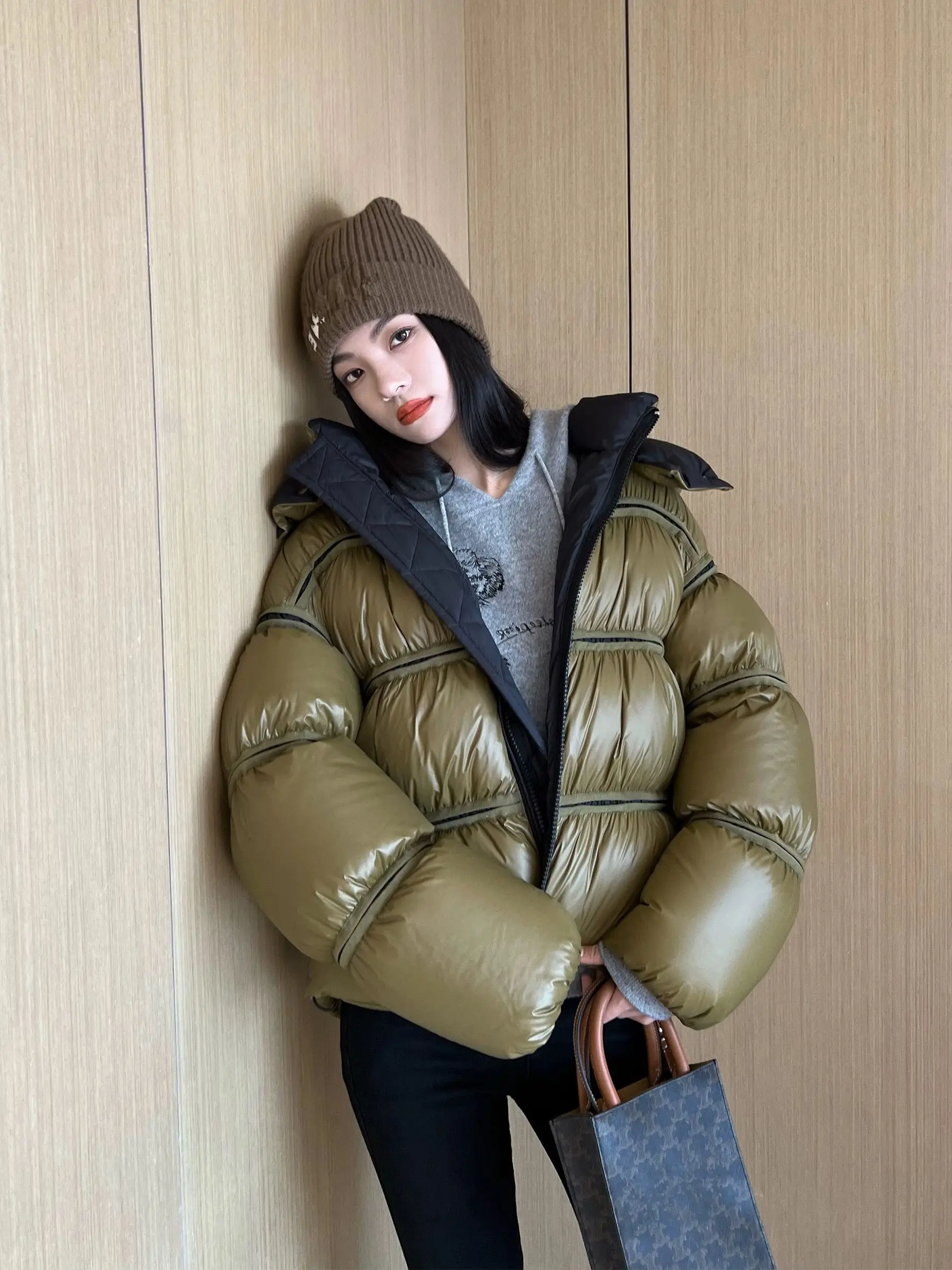 女性用ロングパーカー、90% ホワイトグースダウンコート、超厚い