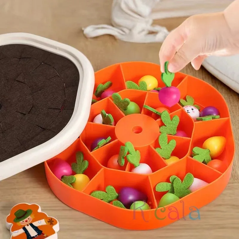 Baby Montessori Toys For Toddler Toys Educational Colorful Shape Toy Pull Carrot Set Counting Discouvery Toys For Kids Learning 4