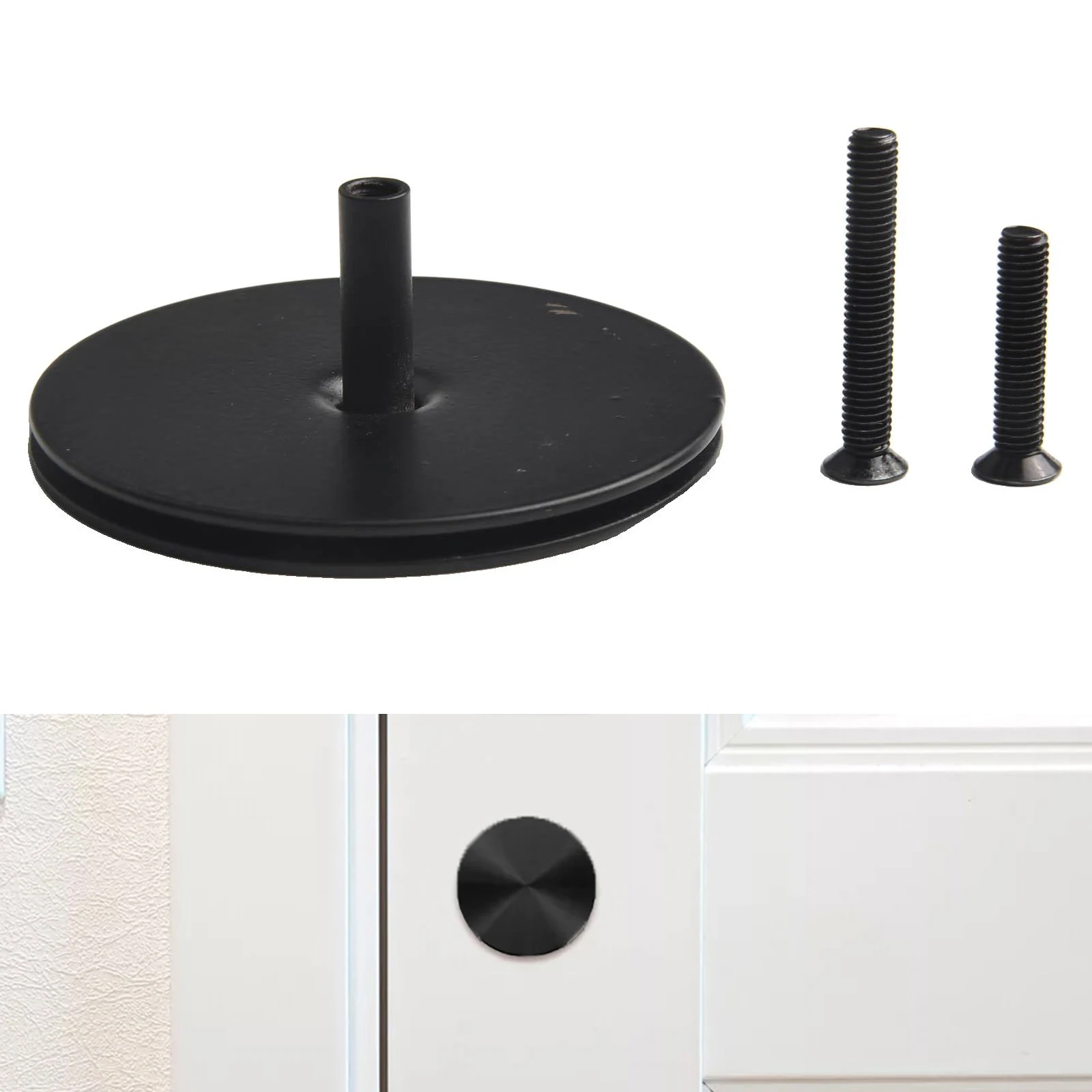 Door Renovation Deadbolt Cover - Easy Installation with Adjustable Fit, 2-5/8 Diameter