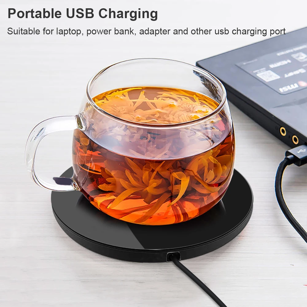 Littleduckling Electric Coffee Mug Warmer 5V 10W USB Rechargeable Coffee  Cup Heater Portable Heating Coaster Waterproof Tea Coffee Milk Warmer Pad  for