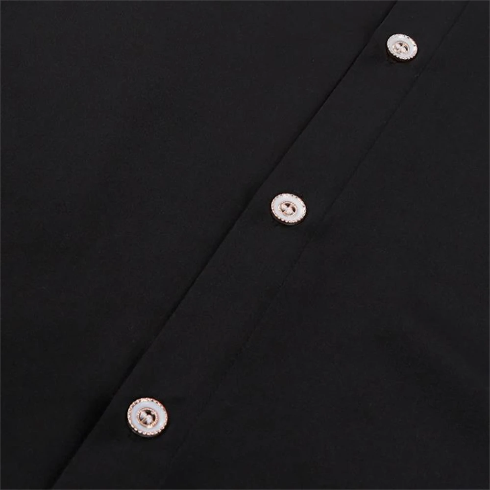 Victorian Shirt for Men Black Swallow Tail Vampire Steampunk Gothic Long Sleeve Turn Down Collar Costumes Tops