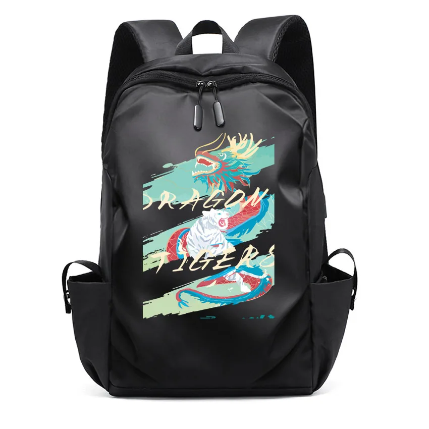 

Waterproof Business Laptops Backpack Men Laptop School Bagpacks for Women's Dragon Tiger Pattern Printed Boy Girl Rucksack