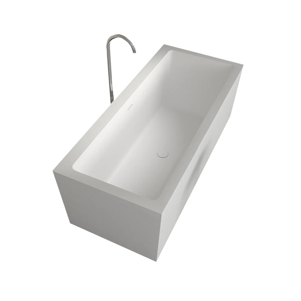

1800mm Bathroom Corain PMMA Bathtub Oval Freestanding Solid Surface Stone Tub RS65118