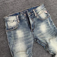 Fashion Designer Men Jeans High Quality Retro Washed Elastic Stretch Slim Fit Ripped Jeans Men Vintage Casual Denim Pants Hombre 1