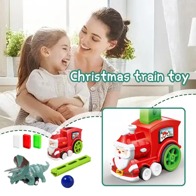 Christmas Train Electric Domino Toys Christmas Tree Decoration Railway Car Train Track For Kids Toys D1h9 5