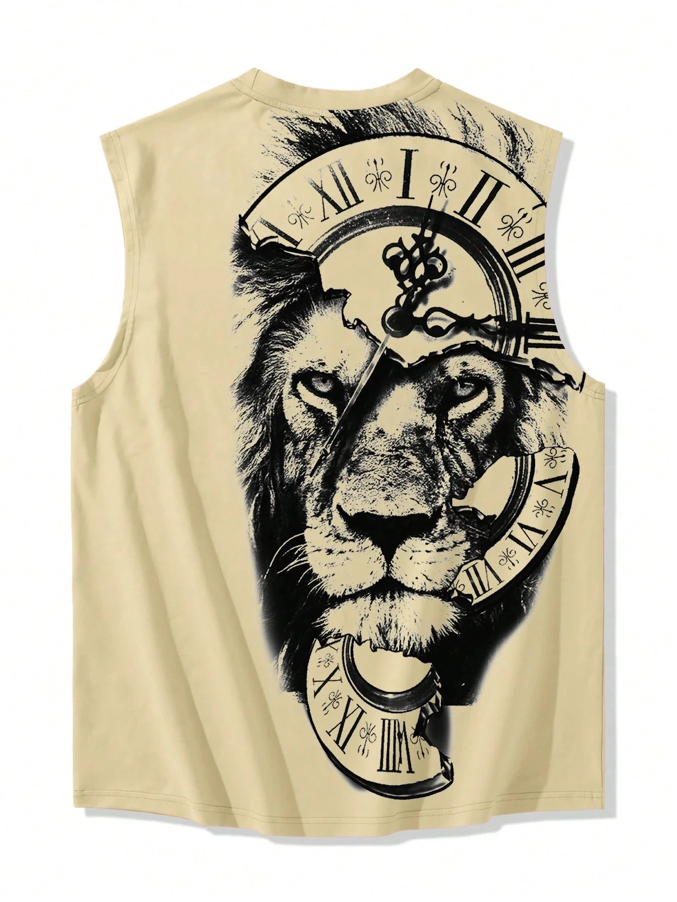 LEGND Plus Size 100-4XL Men's Lion 3D Print Round Neck Casual Loose Tank Top Sleeveless T-Shirt Basketball Jersey Men Clothing