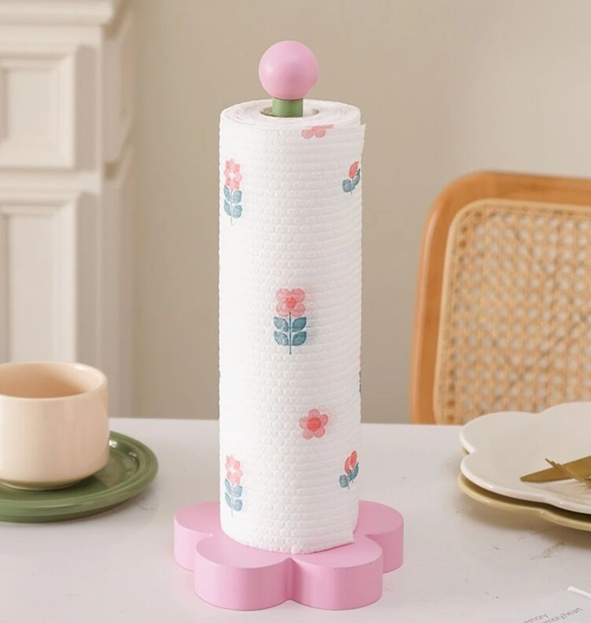 Cute Wood Bathroom Tissue Stand Rack, Kitchen Roll Paper Towel