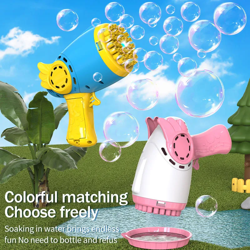 The 40-nozzle, fully automatic Angel Wings bubble gun – a stylish handheld toy that adds a festive atmosphere to outdoor wedding