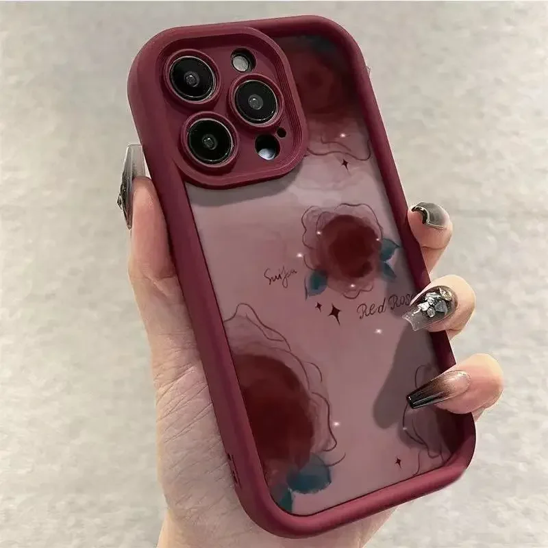 Elegant Floral Shockproof Phone Case - Soft and Fashionable Design