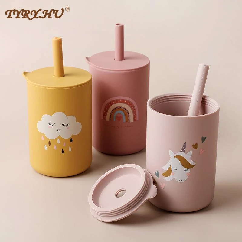 Baby Silicone Feeding Cups Portable Drinkware Sippy Food Food Grade
