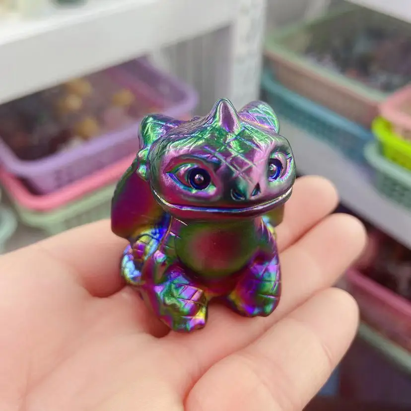 

Натуральные гальванические кварцевые вырезанные вручную беззубные кристаллы дракона и камни лечебные полированные минеральные украшения для украшения дома