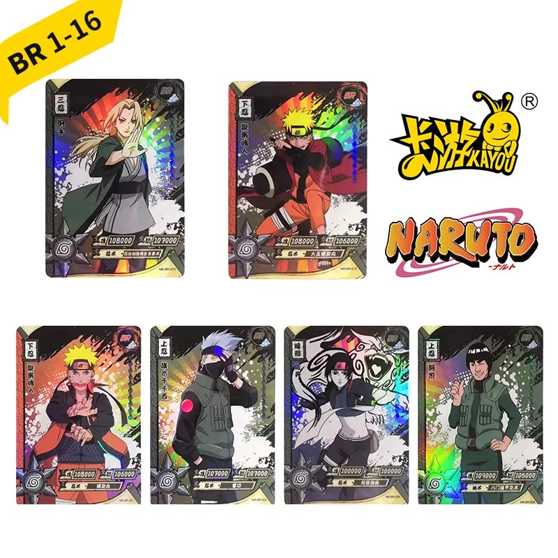 

Kayou NARUTO BR Series 1-16 Sai Hatake Kakashi Orochimaru Anime Stamping collection cards Cartoon toy Christmas birthday gift