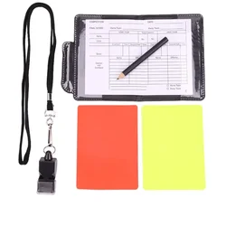 Football Referee Kit: Whistle, Scorebook, Pencil & Red/Yellow Cards (Sets and Whistle)