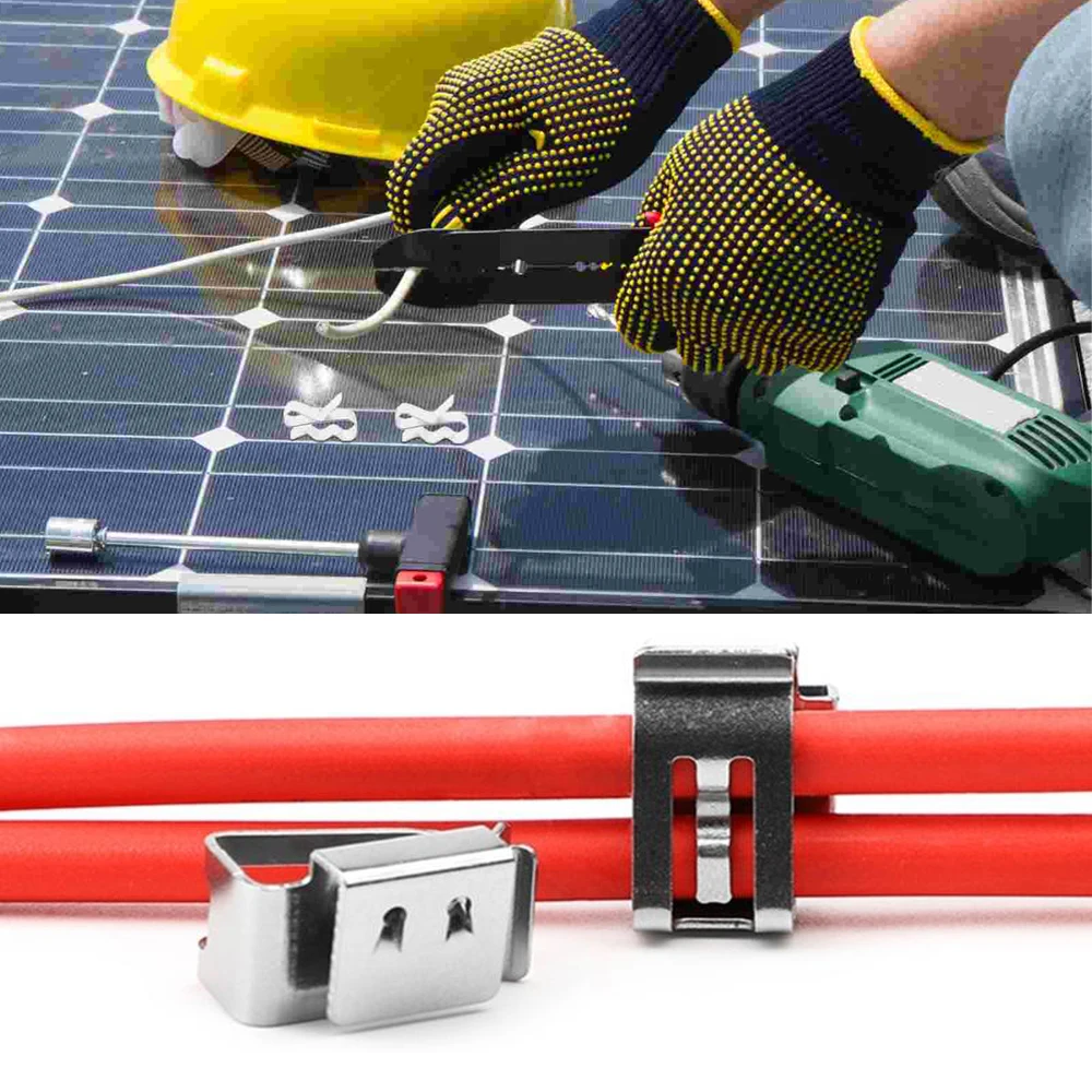 Solar Panel Cable Clips Kit PV Stainless Steel Wire Mounting Clamp for Wire Management