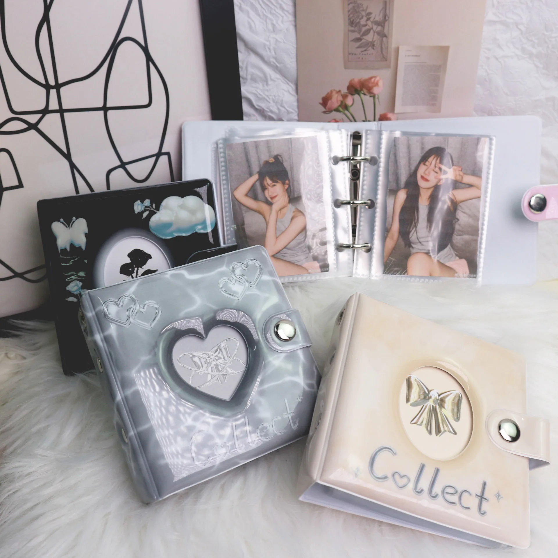 Srdce průhledná 3 palec mini fotografii hudební album pro fujifilm instax mini 11 mini filmovat hudební album pro mini 12/8/9/7+ mini filmovat fotografii hudební album