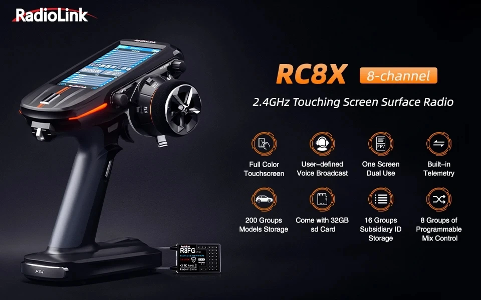 Radiolink RC8X 2.4G 8CH 4.3inch LCD Touch Screen Transmitter