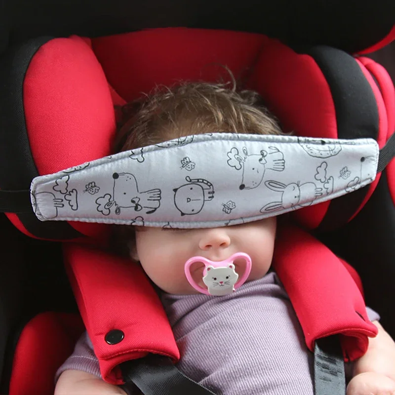 Adjustable Baby Car Seat Head Support Pillow with Safety Belt - Universal Sleep Positioner for Stroller&Playpen,  Safety Cushion