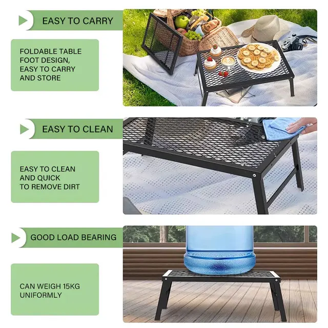 알루미늄 소재로 제작된 휴대용 바베큐 테이블