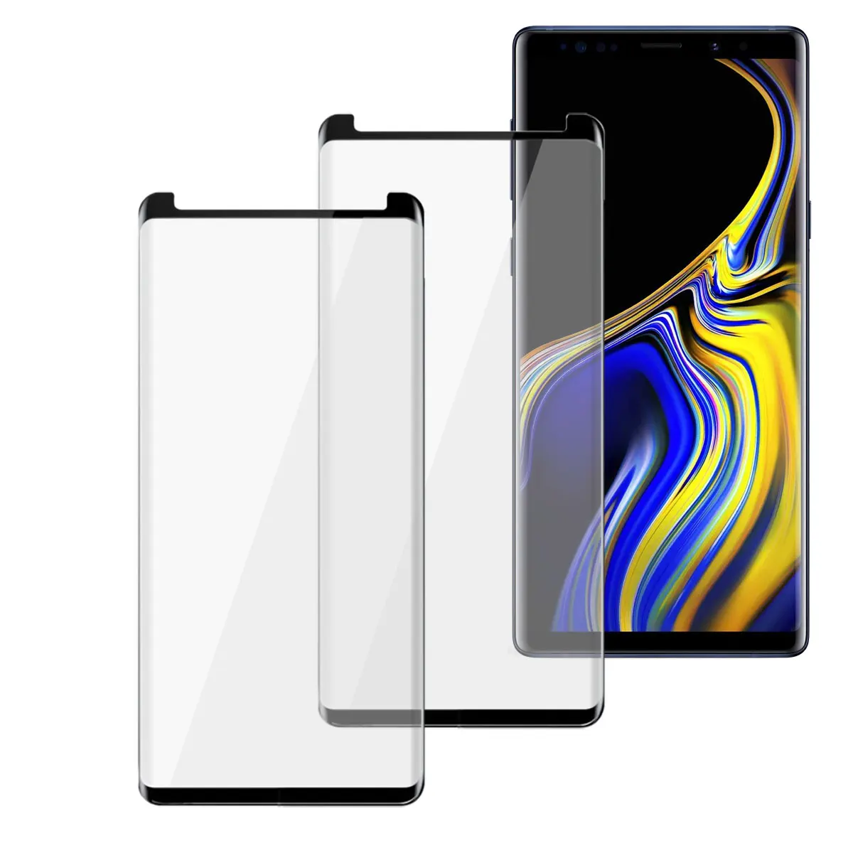For Samsung Galaxy Note 9 Case Friendly Full Coverage Clear Tempered ...