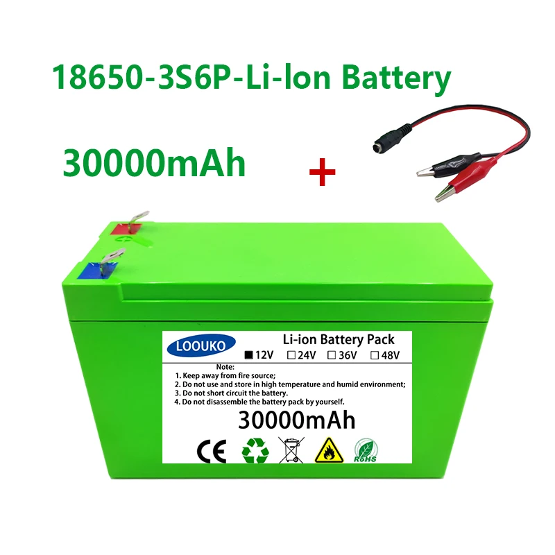 The New 12V 30Ah 18650 Lithium Battery Pack 3S6P Is Equipped with High Current 30A Solar Street Lights and LED