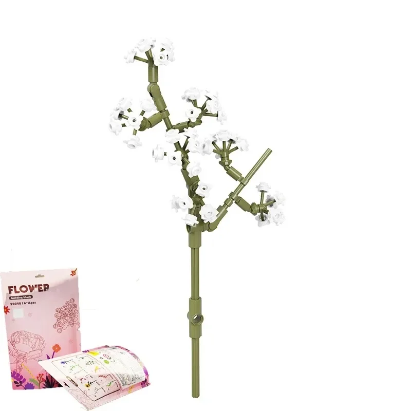 Flower Model Building Blocks Toys Children DIY Educational Building Bricks Toy 3D Flower Plants Blocks Toys Kids For Adult Gifts