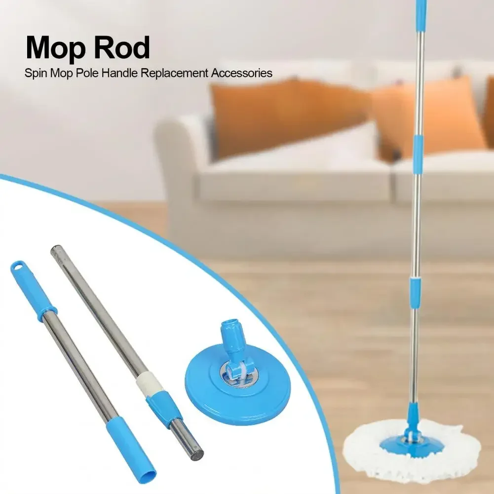 Handheld Mop 1 Set Mop Rod Hangable Built-in Spiral Shaft Easy to Install Spin Mop Pole Handle Replacement Accessories Daily Use