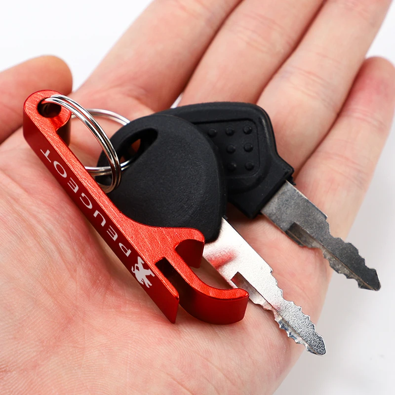 Car Emblem Beer Bottle Opener Keychain Metal Key Ring Pendant For Peugeot 206 307 308 3008 207 208 407 508 2008 408 4008 Rifter