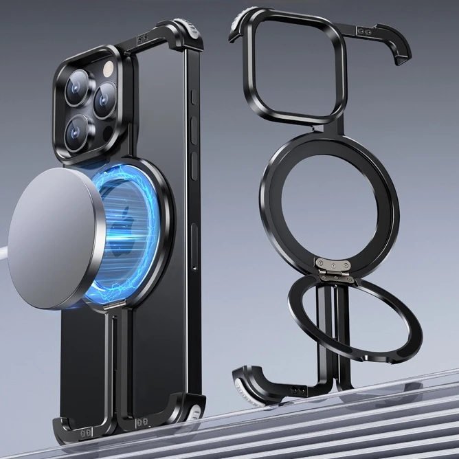 

Магнитный титановый безрамный чехол для телефона IPhone 12, 15, 14, 13 Pro Max, защитный Роскошный металлический держатель, чехол для телефона Magsafe