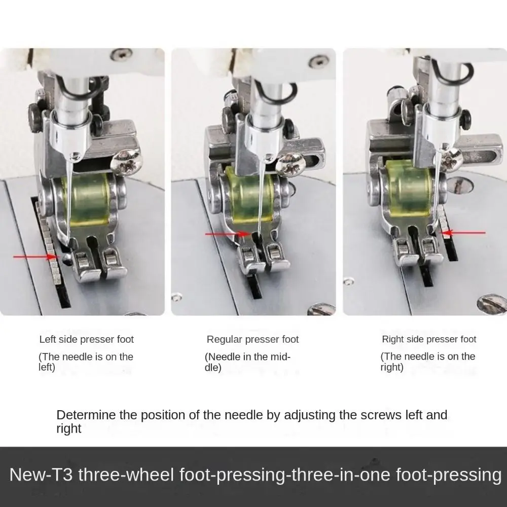 4 Types Roller T3 Roller Presser Foot Steel Universal Foot Sewing Machine Presser Foot Adjustable Left and Right