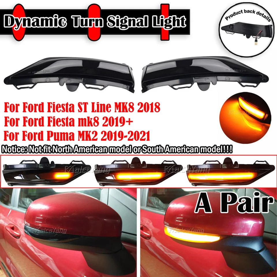 Kit 2 Clignotants LED MKptopia Pour Ford Fiesta ST Line MK8 2018-2020 Et Puma 2020 - Amber