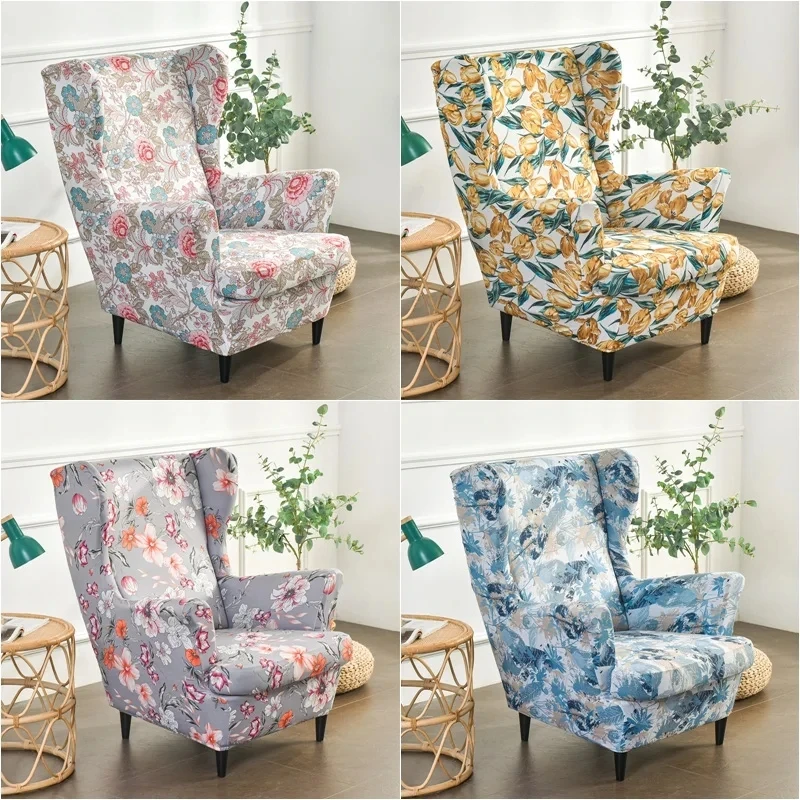 

Bohemian Wing Chair Cover with Seat Cushion Covers Stretch Spandex Armchair Cover Elastic Non Slip Sofa Covers Furniture Covers