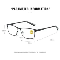 Lunettes de lecture à la mode pour hommes, monture de lunettes de Prescription bloquant la lumière bleue de haute qualité avec charnière à ressort + 75 + 125 + 175 + 225 6