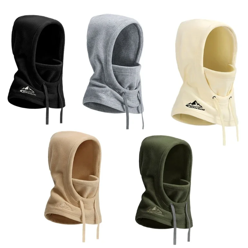 

Adult Fleece Windproof Hoodie Hat Students Outdoor Cycling Skiing Hat Lovely Cold Winter Neck Protect Hat for Couple