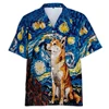 Cute Shiba Inu 3D Printed Shirts For Men Clothes Funny Dog Beach Shirt Pet Dogs Unisex Lapel Blouse Casual Hawaiian Women Tops 2